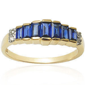 Baguette Cut Sapphire Ring For Men