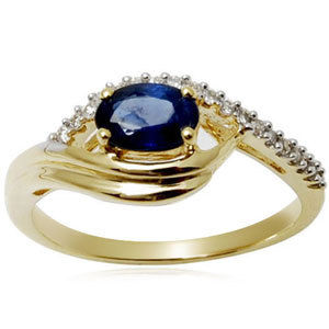 Designer Sapphire Oval Cut Gold Ring Wholesaler Metal Purity: 100%