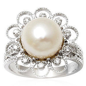 Tiny Diamond White Pearl Ring Manufacturer