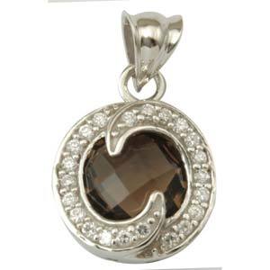 Silver Pendants - 925 Sterling Silver, 10-30 Grams | Pendant Earrings for Women, Solitaire Design, Gift for Weddings and Parties, Featuring Agate and Pearl Stones, Mixed Material with Zircon and Rhinestone
