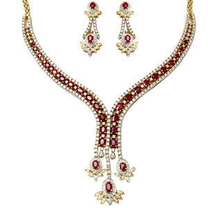 Diamond Ruby Necklace Desginers Gender: Women'S