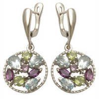 Multi semiprecious Silver Earrings