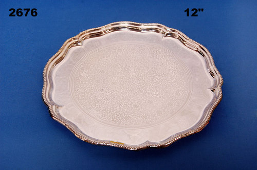 Brass Thali {Silver Plated}