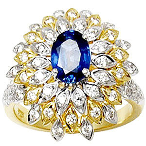 Party Wear Big Yellow Gold Diamond Ring