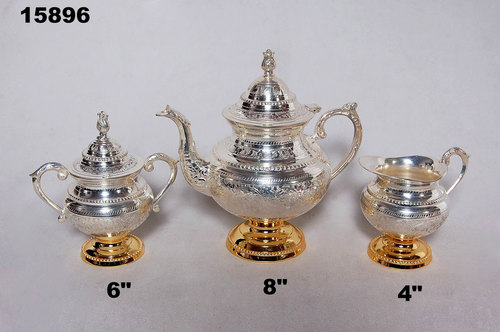 Brass Tea Set {silver plated}