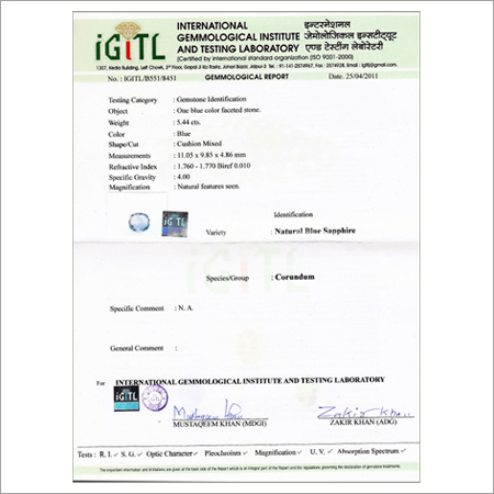 Natural Blue Saphhire TOP with Certificates