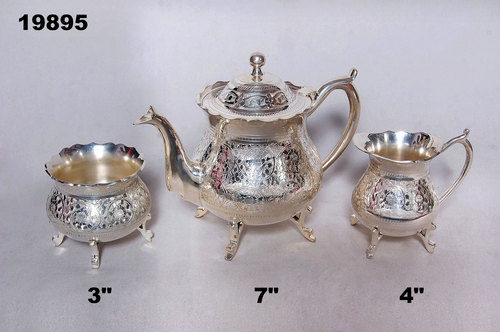 Tea set with silver plated