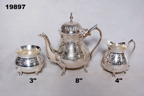 Tea set with silver plated