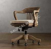 Vintage Wood Office Chair Antiqued Black Manufacturer Supplier