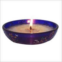 Christmas Decorative Items - Glass & Wax, 10cm Diameter X 5cm Height, Blue Color, 40-hour Burn Time | Appealing Look, Elegant Design, Long-lasting, Smooth Surface