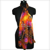 Orange Digitally Printed Head Scarves
