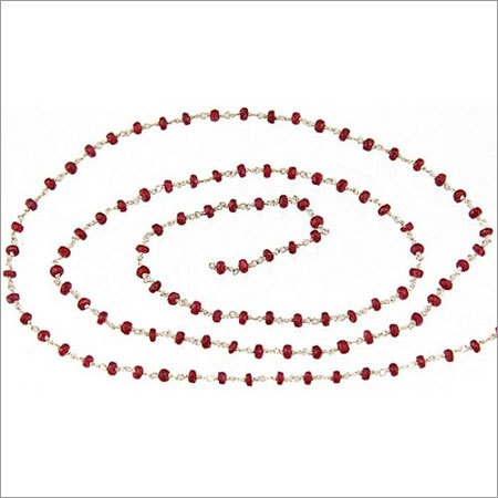 Ruby Beaded Gold Chains