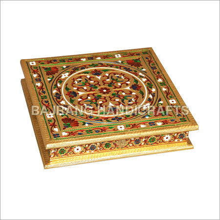 Brass Coated Rangoli Box