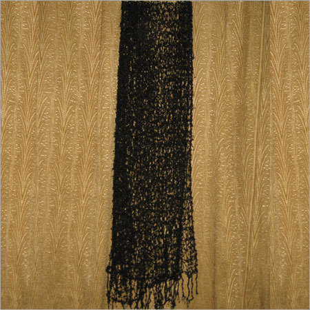 Fancy Silk Stole - Silk, 70x20 Inches, Black | Embroidered Floral, Soft Texture, Fringed Edges