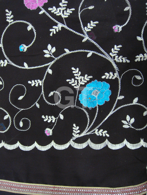 Embroidered Black Fabric
