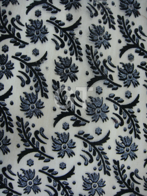 Flocking and value-addition on net fabric