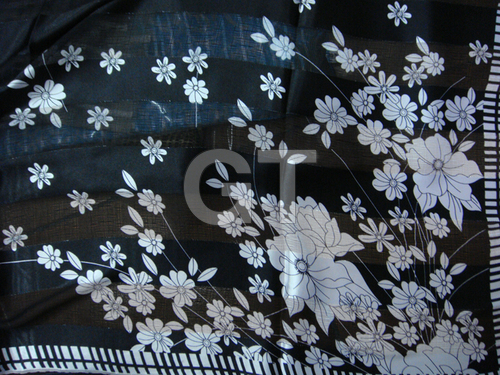 Floral print with sequins and value addition