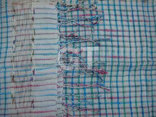 Checked Stole with fringes