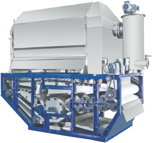 Drum thickener belt type filter press