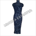 Long Evening Dresses - Net Fabric, Multiple Sizes, Navy Blue | Embroidery, Elegant Design, Skin-friendly, Colorfast, Bodycon Style