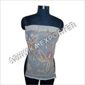 Womens Evening Tops - Silk, Multiple Sizes, Beige | Embroidered, Elegant Design, Tear Resistant, Colorfast, Comfortable Fit
