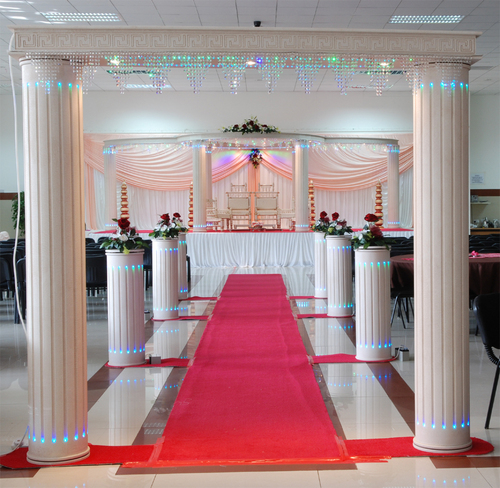 Fiber Wedding Mandap and Decoration-Plain Fiber pillar mandap