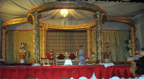 Fiber Wedding Mandap & Decoration - Golden Jali Mandap set
