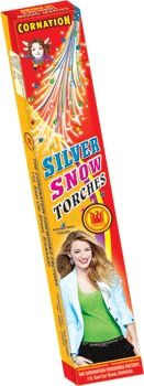 Silver Snow Torches 12"