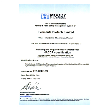 HACCP Certificate