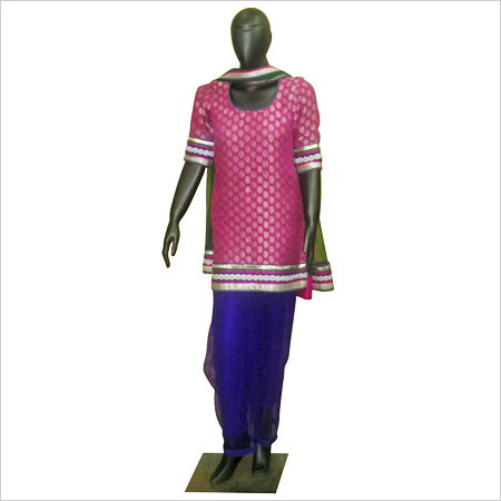 Traditional Ladies Suit - Silk Blend, Knee Length, Pink, Half Sleeves, Round Neck | Embroidered, Elegant Style, Comfortable Fit, Versatile Wear