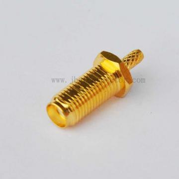 SMA Female Bulkhead for RG316 Cable - Brass Body, Gold Plated, PTFE Insulator, 50Ω, 0-18GHz, 500 Cycles Durability, Low Contact Resistance