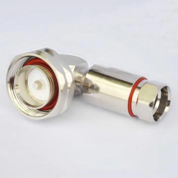 DIN Male Right Angle Connector for 1/2" Superflexible Cable