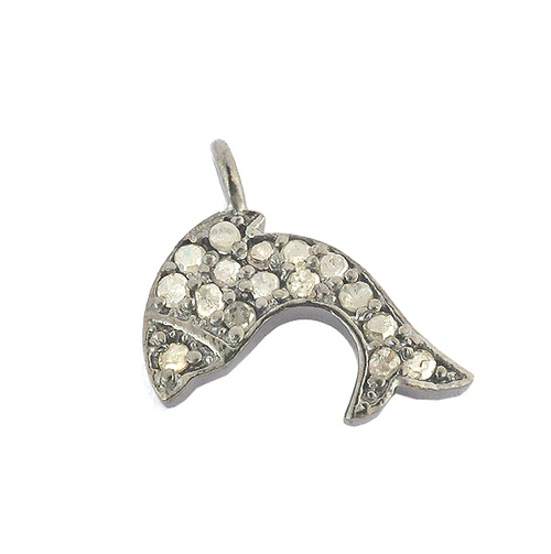 Diamond Fish Charm Pendant
