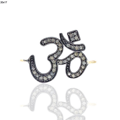 Designer Diamond Connector Charm Om Gold Finding 