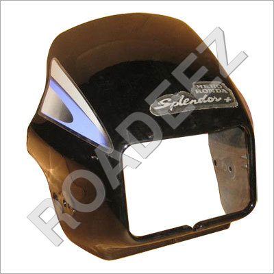 Black Glossy Splender Plus Headlight Visor - New Model