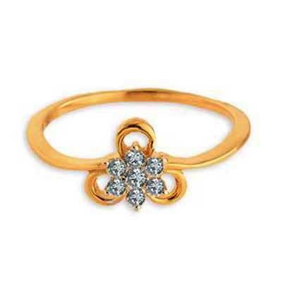 Ag Real Diamond FLOWER WITH RIBBON DIAMOND RING AGSR0159