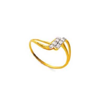Ag Real Diamond TWESTED L SHAPE DIAMOND RING AGSR0163