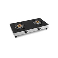 Gas Stove - Glass & Stainless Steel, 29.5"x17.75"x5.7", Black | Two Burners, Easy Cleaning, Efficient Cooking