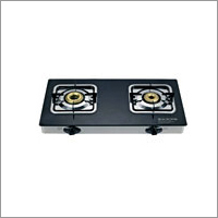 Double Burner Gas Stove - Tempered Glass 60x40cm Black