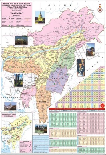 North East States Map Dimensions: 70 A A 100 Centimeter (Cm)