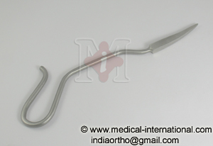 K. Nail Diamond Pointed Awl - Stainless Steel, 12cm Length | Curved Handle, Autoclavable, Lightweight, Precise Piercing