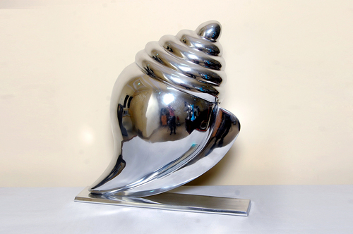 Decorative Item - Aluminum, 10x5x7 Inches, Silver | Elegant Design, Durable Material, Nautical Style, Polished Finish