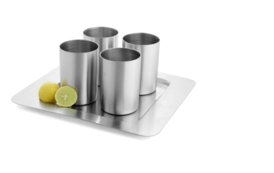 THIRST AID 4 IN 1 - Stainless Steel 8x8x4 Inches Silver, Matt Finish, Stylish Durable Drink Set