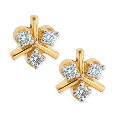 Ag Real Diamond SIX STONE FAN SHAPE EARRING AGSE0167