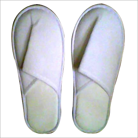 Non Woven Disposable Slippers - Non Woven Fabric, Jute Sole, White Color | Biodegradable, Customizable, Comfortable, Durable