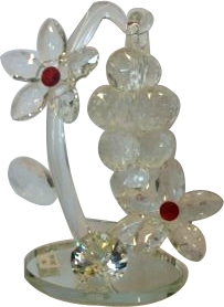 Crystal Collection - Crystal Glass, 10cm Height, Clear | Elegant Design, Intricate Details, 5 Flowers, Durable Material, Perfect Gift
