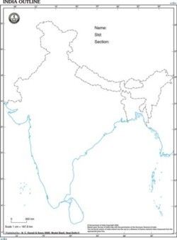 India Outline Map "100 Sheets Pad" Dimensions: 22 X 27  Centimeter (Cm)