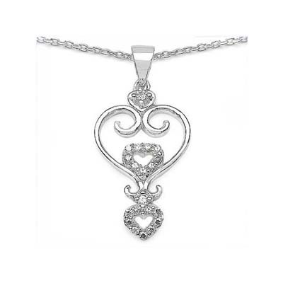 Avsar Real Gold and Diamond TWESTED DANGLING HEART DIAMOND PENDANT AVP0111