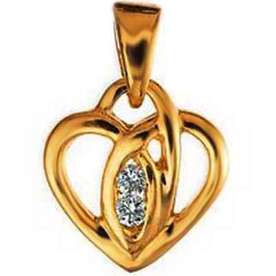 Avsar Real Gold and Diamond Traditional Heart Shape Diamond Pendant AVP0120 - 18K Gold 1.5g, 0.04ct White I-J VS-SI Diamonds, Elegant Design Gift Pendant