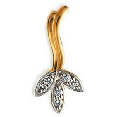 Avsar Real Gold and Diamond DANGLING LEAVE SHAPE DIAMOND PENDANT AVP0131